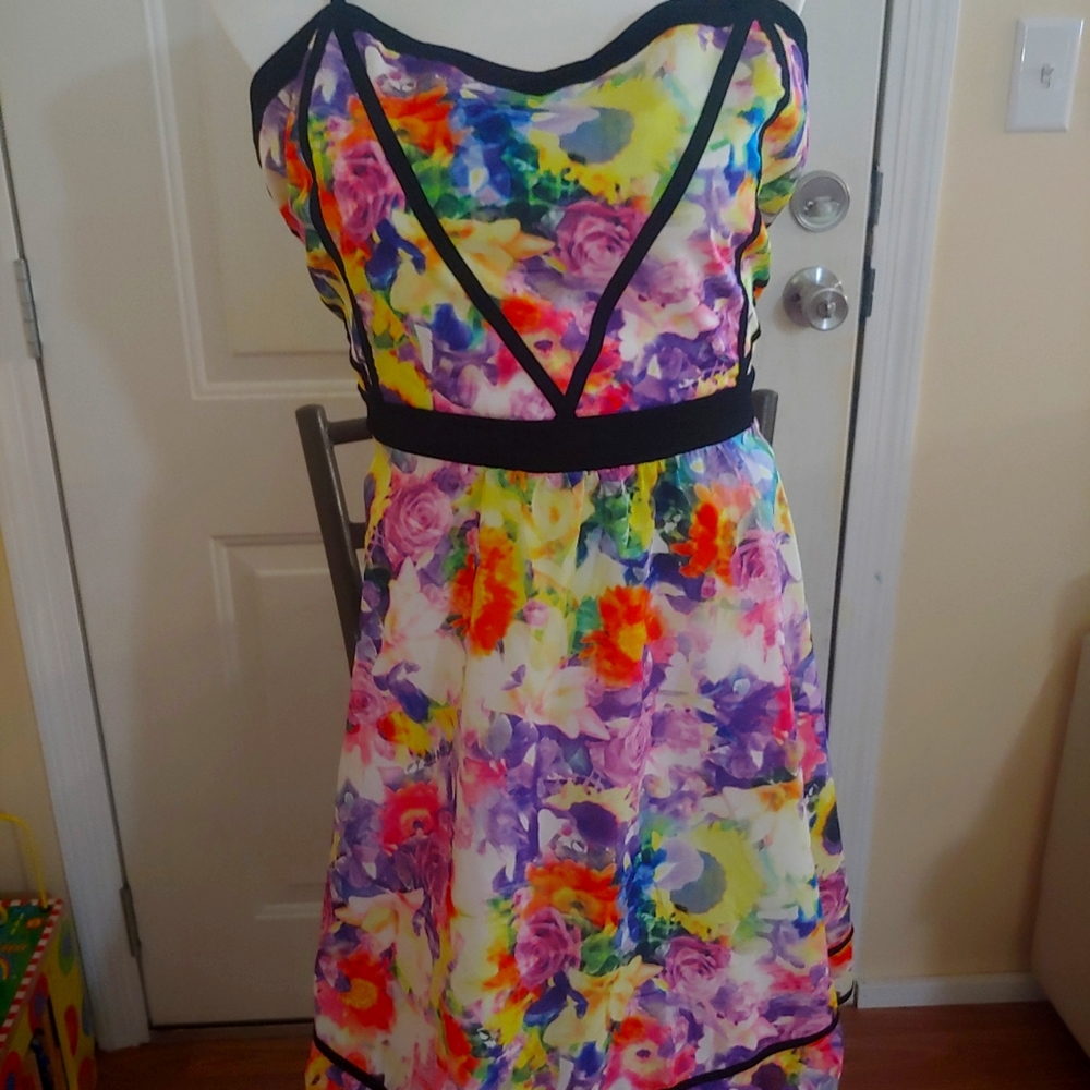 City Chic neon floral dress